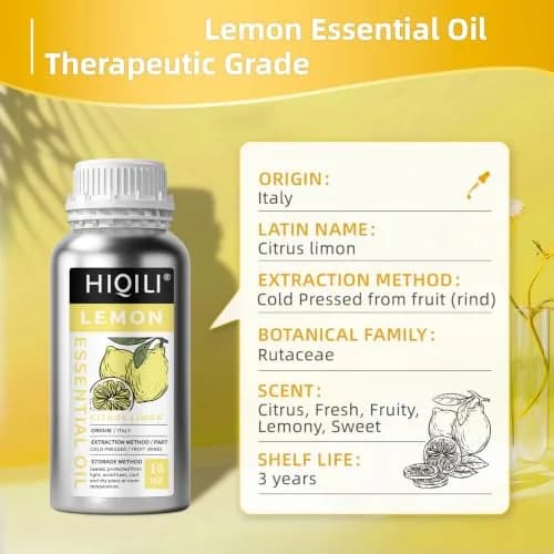 HIQILI Lemon Essential Oil 473ml (16 Fl Oz) | Fresh Citrus Aroma for Cleaning & Aromatherapy thumbnail 3
