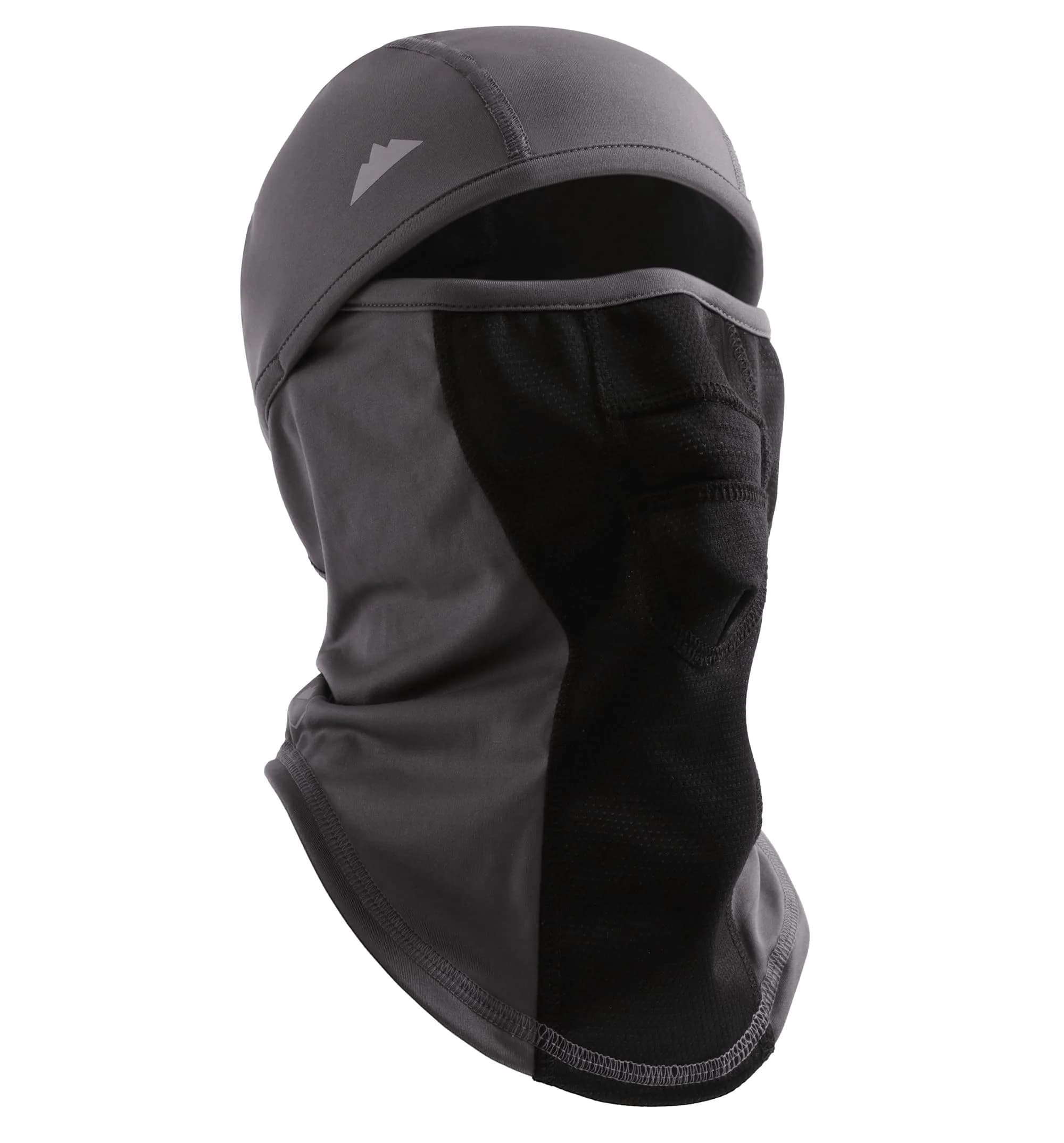 Tough Headwear Balaclava Ski Mask - Winter Face Cover for Men & Women - Gray Camo | Cold Weather Snow Gear — Black and Gray