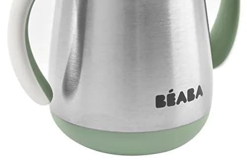 Béaba Stainless Steel Straw Sippy Cup with Removable Handles, Insulated Toddler Cup 250ml (8.5 oz) | Spill-Proof & BPA-Free thumbnail 4