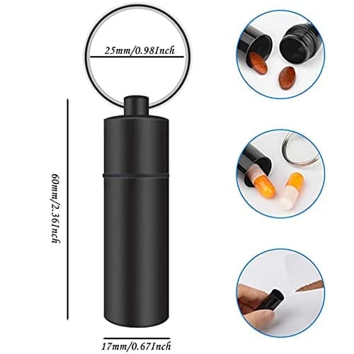 LETAOWJ Waterproof Keychain Pill Holder - Purple, Blue, Green - 1 Compartment Travel Case - view 2