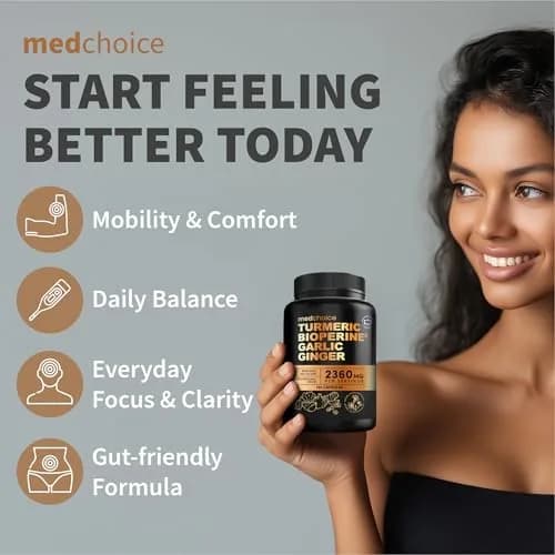 MEDCHOICE 4-in-1 Turmeric Joint Support with Garlic & BioPerine, 120ct | Supports Mobility & Joint Comfort thumbnail 4
