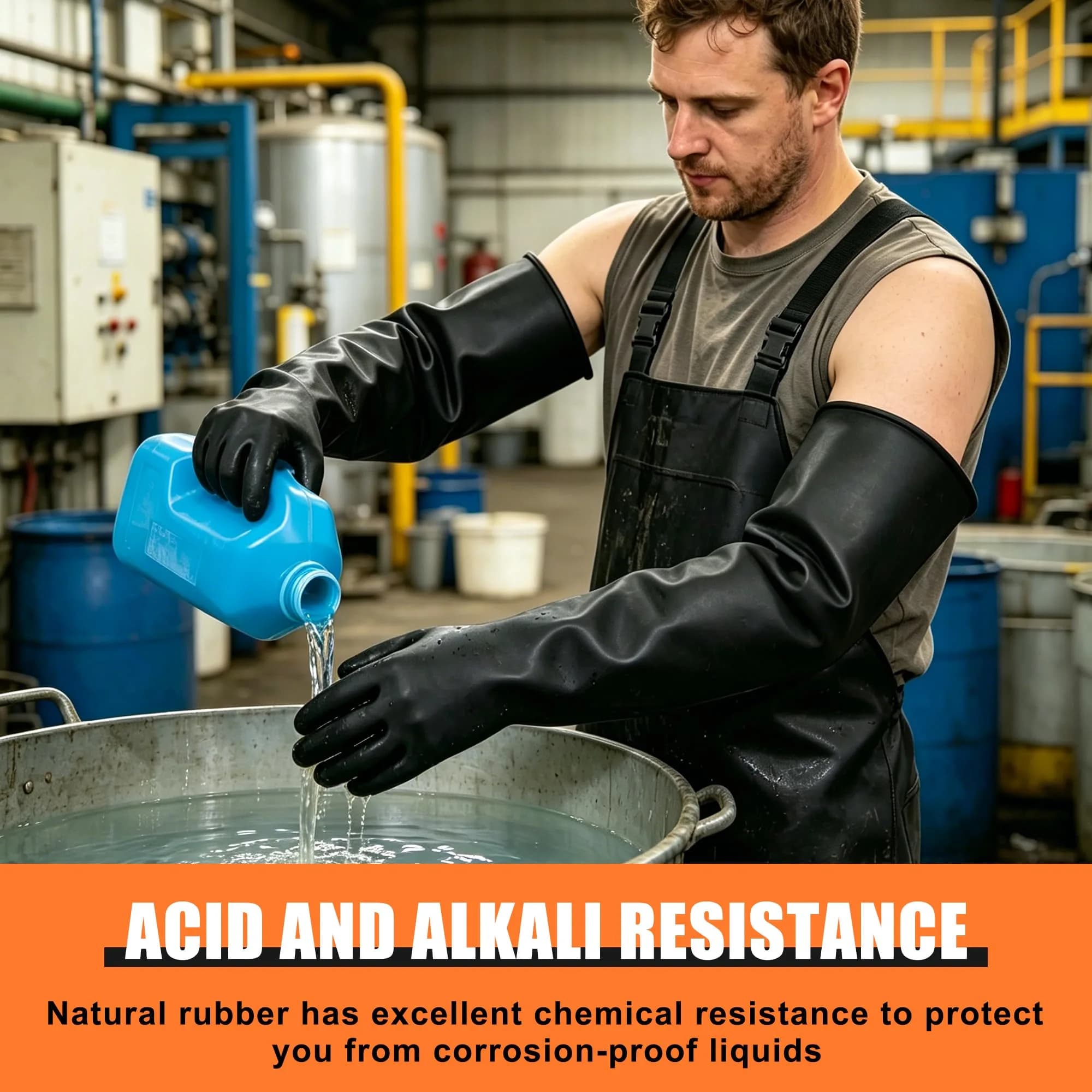 Nobgum 24 Inch Chemical Resistant Gloves | Heavy Duty Rubber Protection for Lab & Industrial Use - view 5
