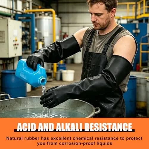 Nobgum 24 Inch Chemical Resistant Gloves | Heavy Duty Rubber Protection for Lab & Industrial Use thumbnail 5