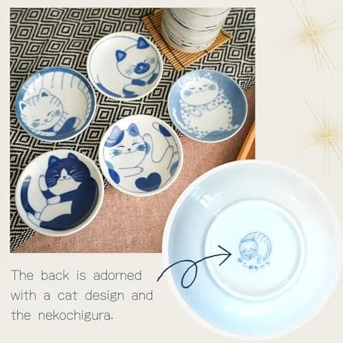 LOVE LOVE JAPAN Ceramic Cat Salad Plate Set 3.9 inch | Japanese Handmade Small Plates thumbnail 4