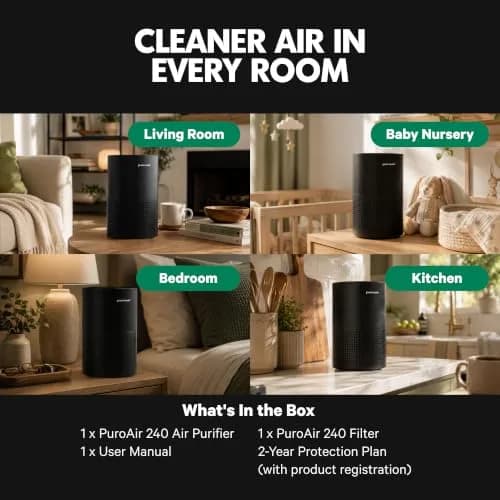 PuroAir 240 HEPA Air Purifiers for Home Pets Bedroom | Large Room 1000 sq ft, 2 Pack, Quiet & Certified thumbnail 8