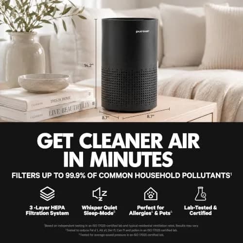 PuroAir 240 HEPA Air Purifiers for Home Pets Bedroom | Large Room 1000 sq ft, 2 Pack, Quiet & Certified thumbnail 2