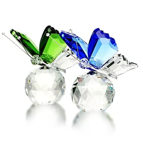 H&D HYALINE & DORA Crystal Butterfly Figurine Set 2 Glass Animal Ornament 5 cm (2*1.7 in) | Decorative Accent for Home & Office thumbnail 8