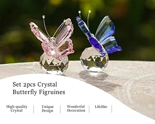H&D HYALINE & DORA Crystal Butterfly Figurine with Ball Base 5.1 cm (2 in) | Handmade Glass Animal Ornament thumbnail 8