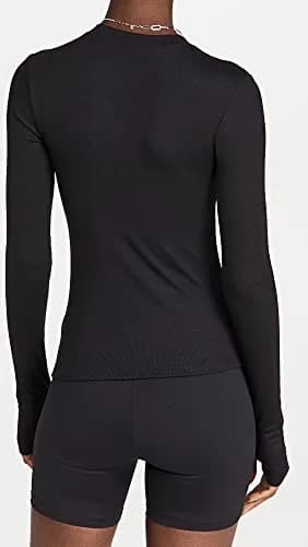 Splits59 Louise Rib Long Sleeve Shirt | Fitted Black Women's Top with Thumbholes (Small) thumbnail 3