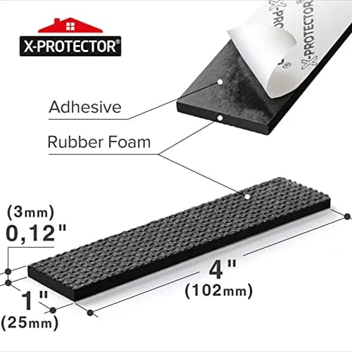 X-Protector Rubber Strip - 8 PC Non Slip Pads - Black Universal Grip Strips | Surface Scratch & Slip Prevention thumbnail 4
