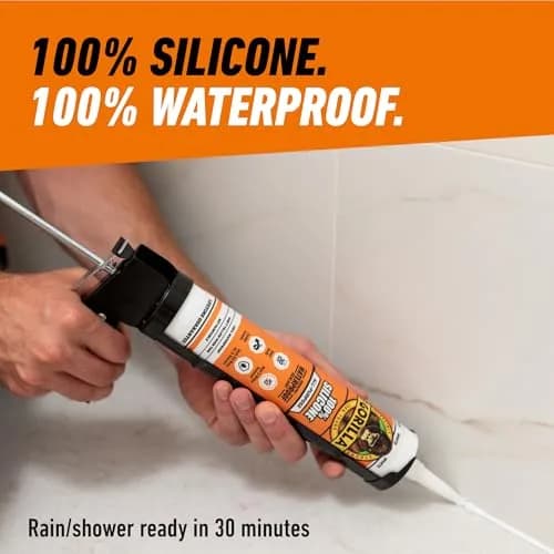 Gorilla 100% Silicone Sealant White 10oz Cartridge (12-Pack) | Waterproof, Mold & Mildew Resistant Sealant thumbnail 5