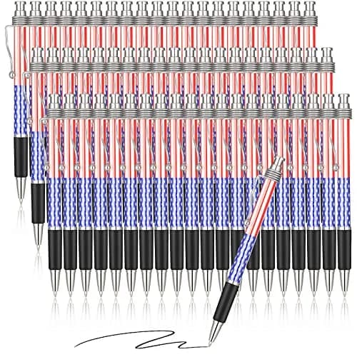 Tenare American Flag Ballpoint Pens - 200 Pcs Bulk Pack | Smooth Writing, Patriotic Theme thumbnail 1
