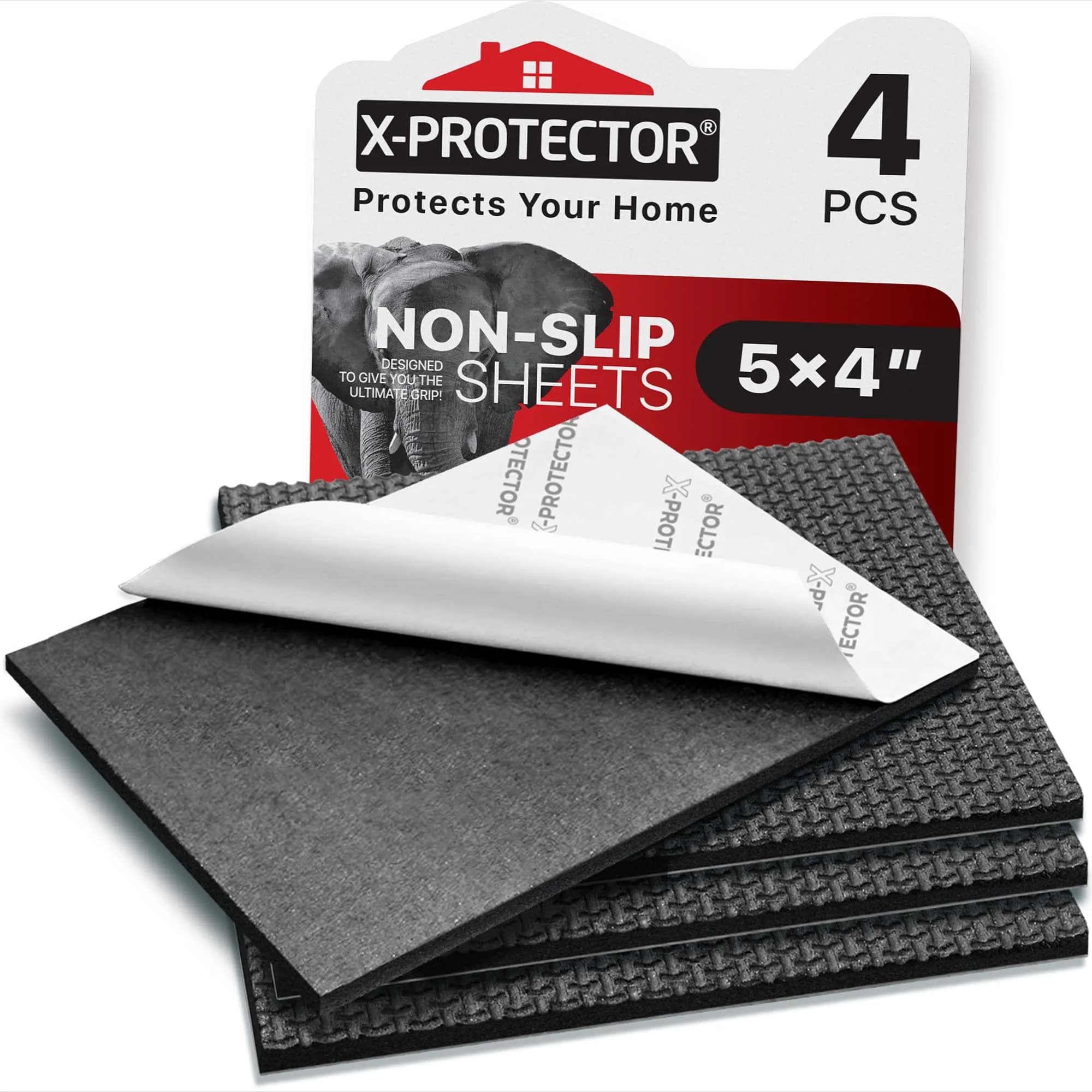 X-Protector Non Slip Pad Roll 101.6 cm x 10.16 cm (40 x 4 Inches) Black | Grips Furniture & Appliances on Hard Floors — Black