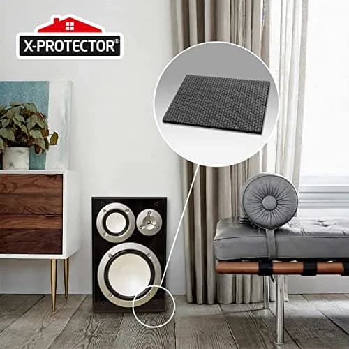 X-Protector Black Rubber Pads 10cm x 12.7cm (4" x 5") | Non-Slip Grips for Furniture, Keyboards, and Appliances thumbnail 6