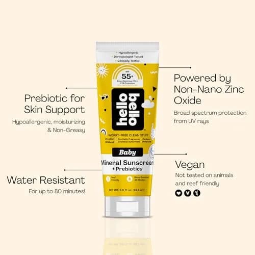 Hello Bello Baby Mineral Sunscreen Lotion SPF 55+ 88ml (3oz) | Dermatologist Tested & Reef-Friendly thumbnail 7