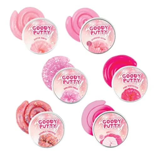 Goody Putty Pink Set of 6 Tins | Color-Changing, Glow & Glitter Sensory Toy for Kids 177ml (6oz) thumbnail 1