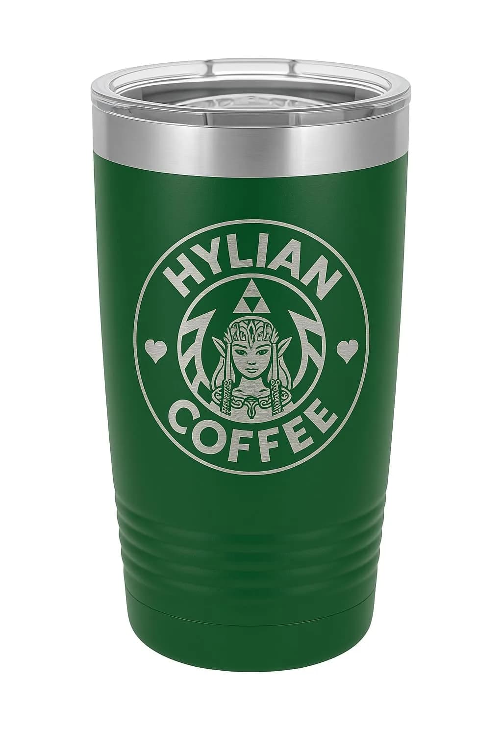 Hat Shark 20 oz Drinking Cup Princess Green | Laser Engraved Water Tumbler for Hot & Cold Drinks