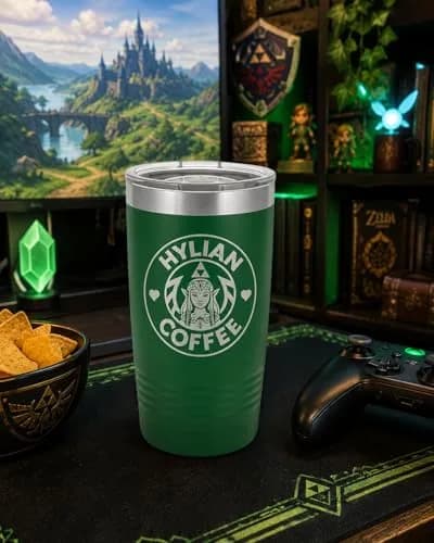 Hat Shark 20 oz Drinking Cup Princess Green | Laser Engraved Water Tumbler for Hot & Cold Drinks thumbnail 6