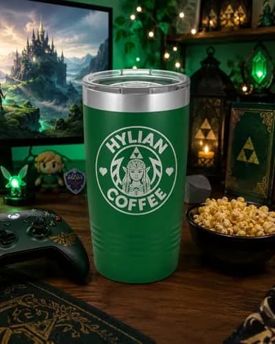 Hat Shark 20 oz Drinking Cup Princess Green | Laser Engraved Water Tumbler for Hot & Cold Drinks thumbnail 3