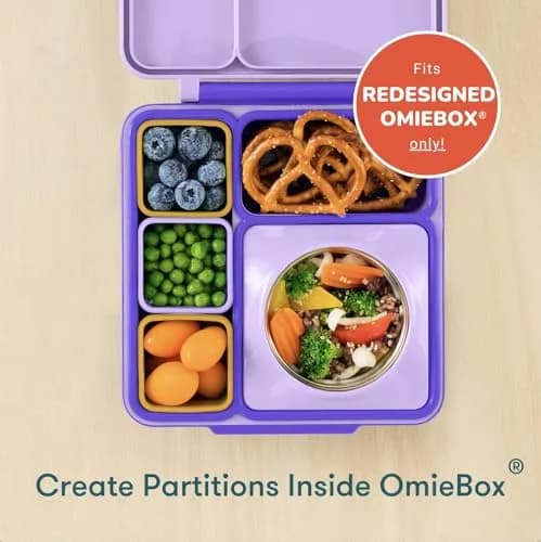 OmieBox Leakproof Dips Containers 118ml (4 fl oz) | Pack of 2 Purple/Orange | Food Safe Silicone thumbnail 3