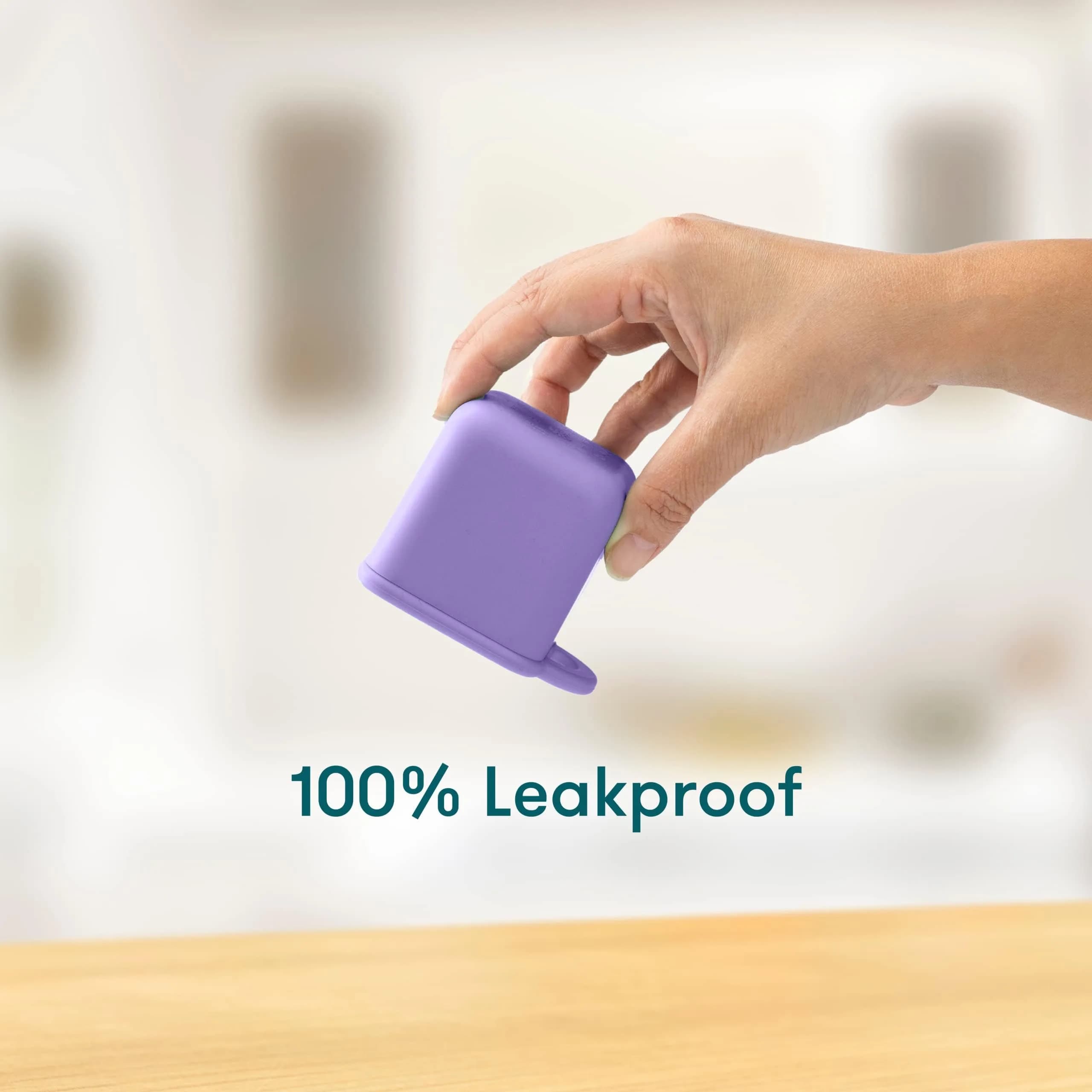 OmieBox Leakproof Dips Containers 118ml (4 fl oz) | Pack of 2 Purple/Orange | Food Safe Silicone - view 4