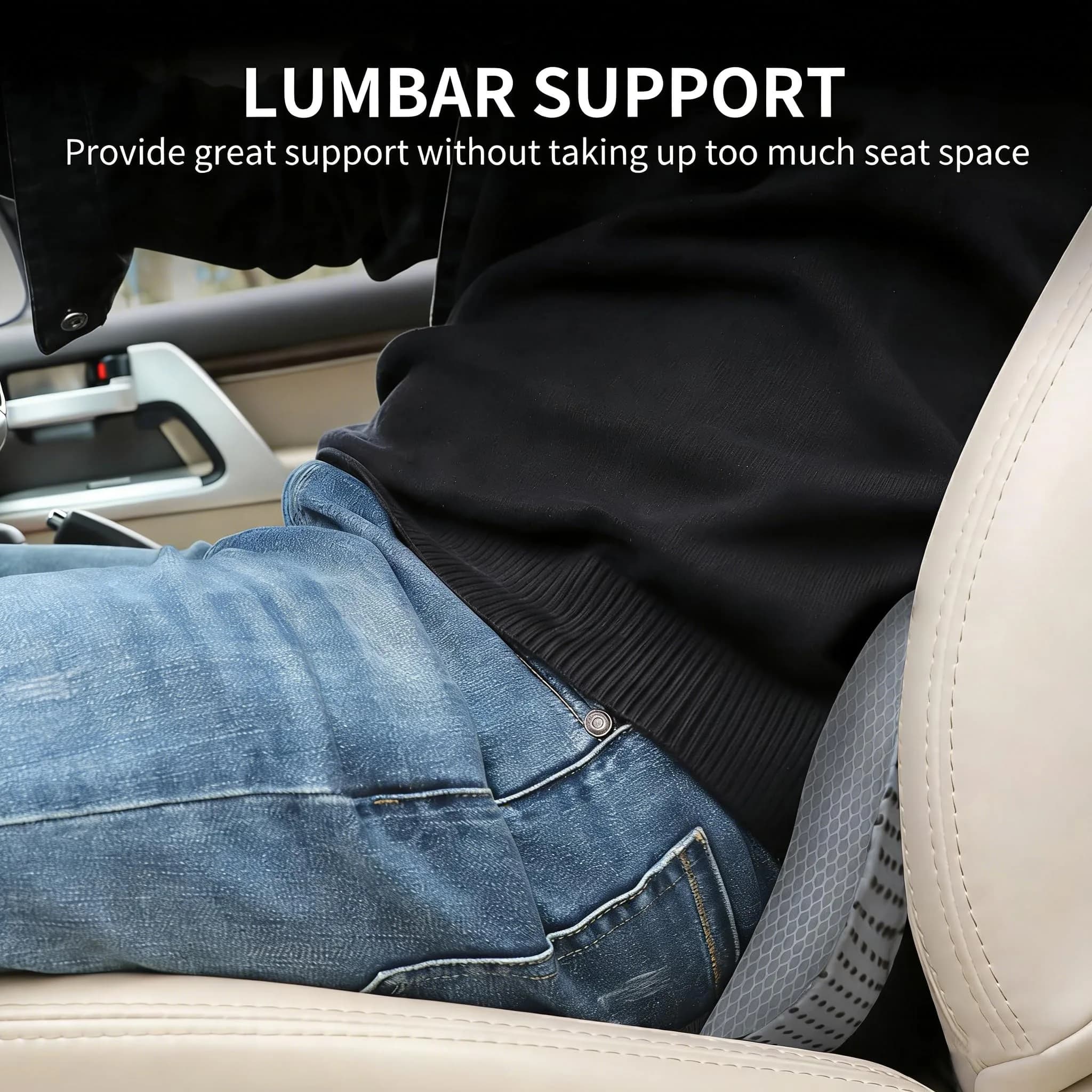 Livtribe Ergonomic Car Seat Cushion with Memory Foam | 43.4cm (17.1" L) x 26.7cm (10.5" W) x 8.9cm (3.5" H) - view 4