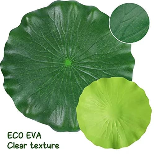 ZAUGONTW Artificial Lily Pads for Ponds, 20 Pcs Realistic Floating Lotus Leaves | Green EVA Aquarium Decor thumbnail 7