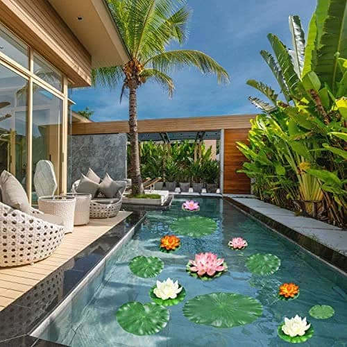 ZAUGONTW Artificial Lily Pads for Ponds, 20 Pcs Realistic Floating Lotus Leaves | Green EVA Aquarium Decor thumbnail 3
