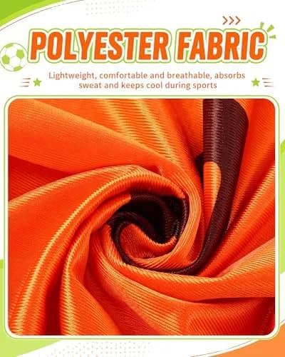 Yahenda 24 Pcs Soccer Pinnies Numbered Vests Adult, Large, Green, Orange | Reversible, Breathable & Easy to Maintain thumbnail 6