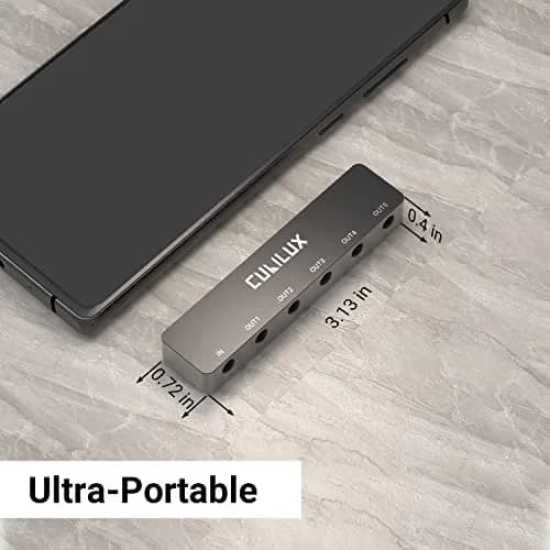 Cubilux 5-Way 3.5mm AUX Splitter | Aluminum Case 5-Channel Stereo Headphone Adapter thumbnail 6