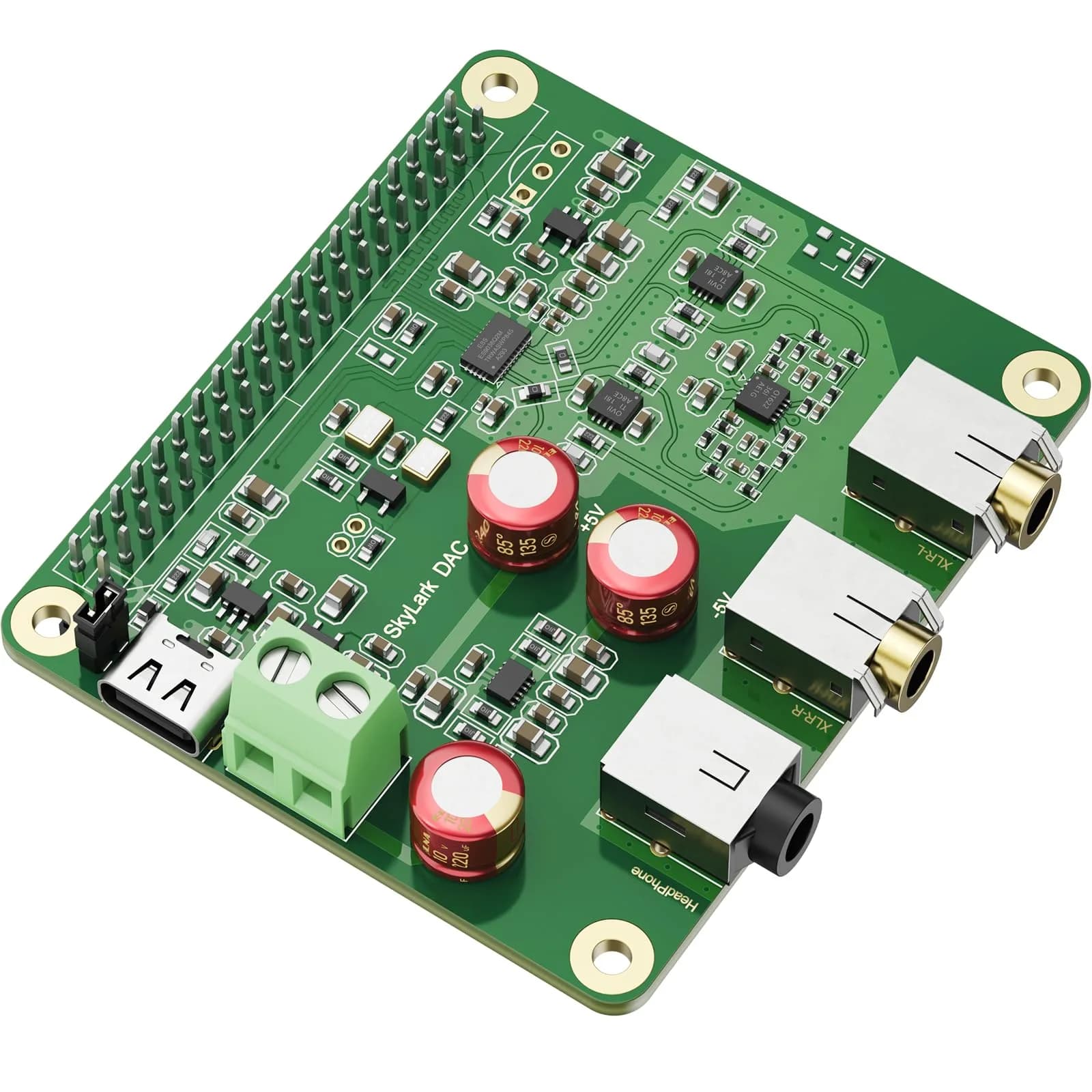 InnoMaker HiFi DAC Pro Hat with ES9038Q2M Chip for Raspberry Pi 5/4/3B+/3B/Zero | High-Resolution 384KHz/32bit & DSD512 Audio Card — HiFi DAC Pro