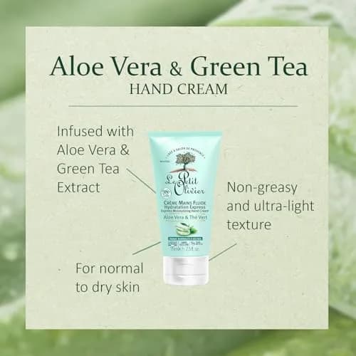 Le Petit Olivier Hand Cream 2.5 Oz | Aloe Vera & Green Tea Moisturizer for Dry & Normal Skin thumbnail 4