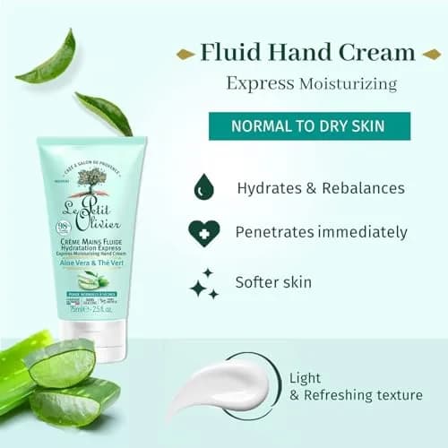 Le Petit Olivier Hand Cream 2.5 Oz | Aloe Vera & Green Tea Moisturizer for Dry & Normal Skin thumbnail 2