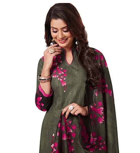 Miraan Women's Cotton Printed Readymade Salwar Suit Set X-Large Green thumbnail 4