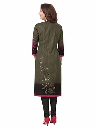 Miraan Women's Cotton Printed Readymade Salwar Suit Set - Medium Green thumbnail 2