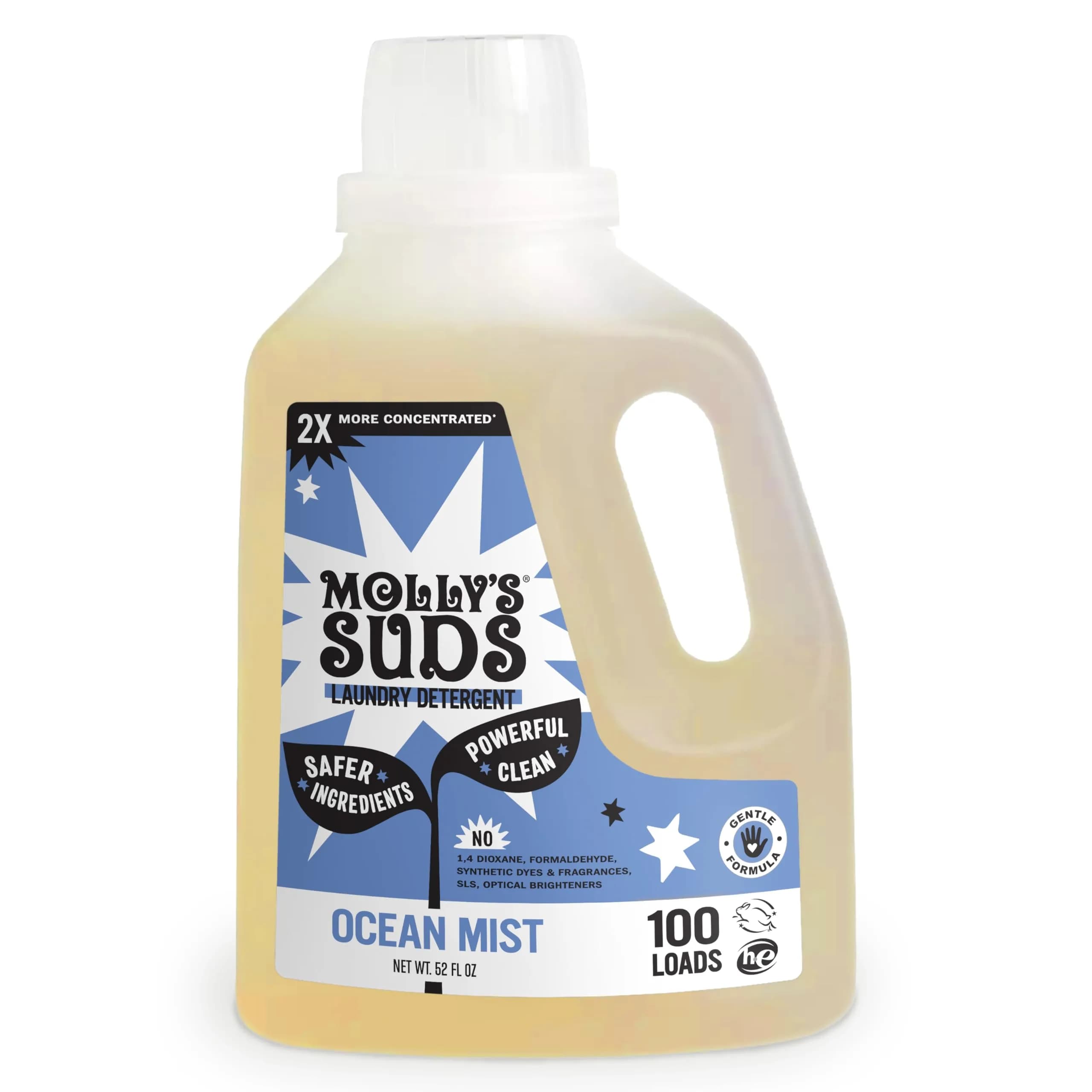 Molly's Suds Liquid Laundry Detergent Ocean Mist Concentrated HE Formula | Simple Ingredients for Sensitive Skin - main product image