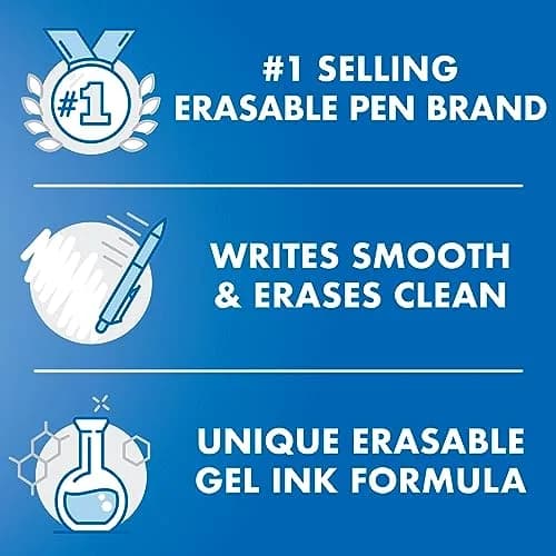 PILOT FriXion Synergy Clicker Erasable Gel Pens, Pack of 5, Black Ink, 0.5mm Fine Point | Smooth Writing & Rewriting thumbnail 6