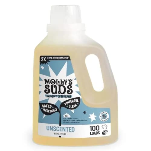 Molly's Suds Peppermint Liquid Laundry Detergent | Concentrated for Sensitive Skin | 1540ml (52 fl oz) (100 Loads) — Unscented