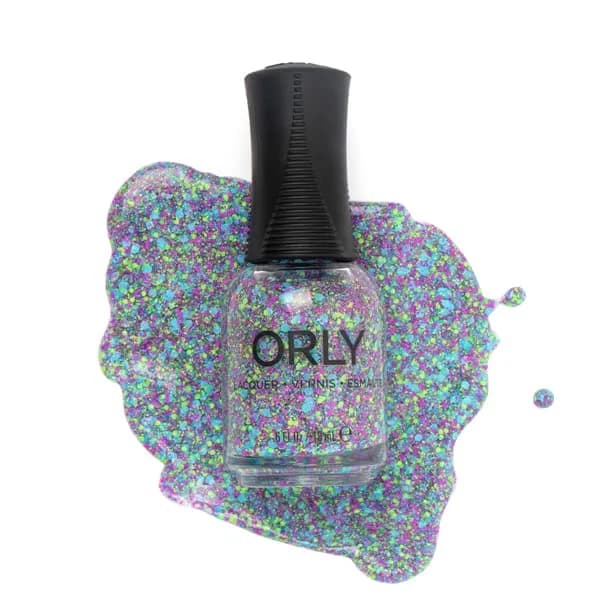 Orly Polish Thinner 59ml (2 Fl Oz) | Restores Thickened Polish — Orly Nail Polish 'Dancing Queen' Blue/Green/Purple Confetti Topper with Holographic Glitter
