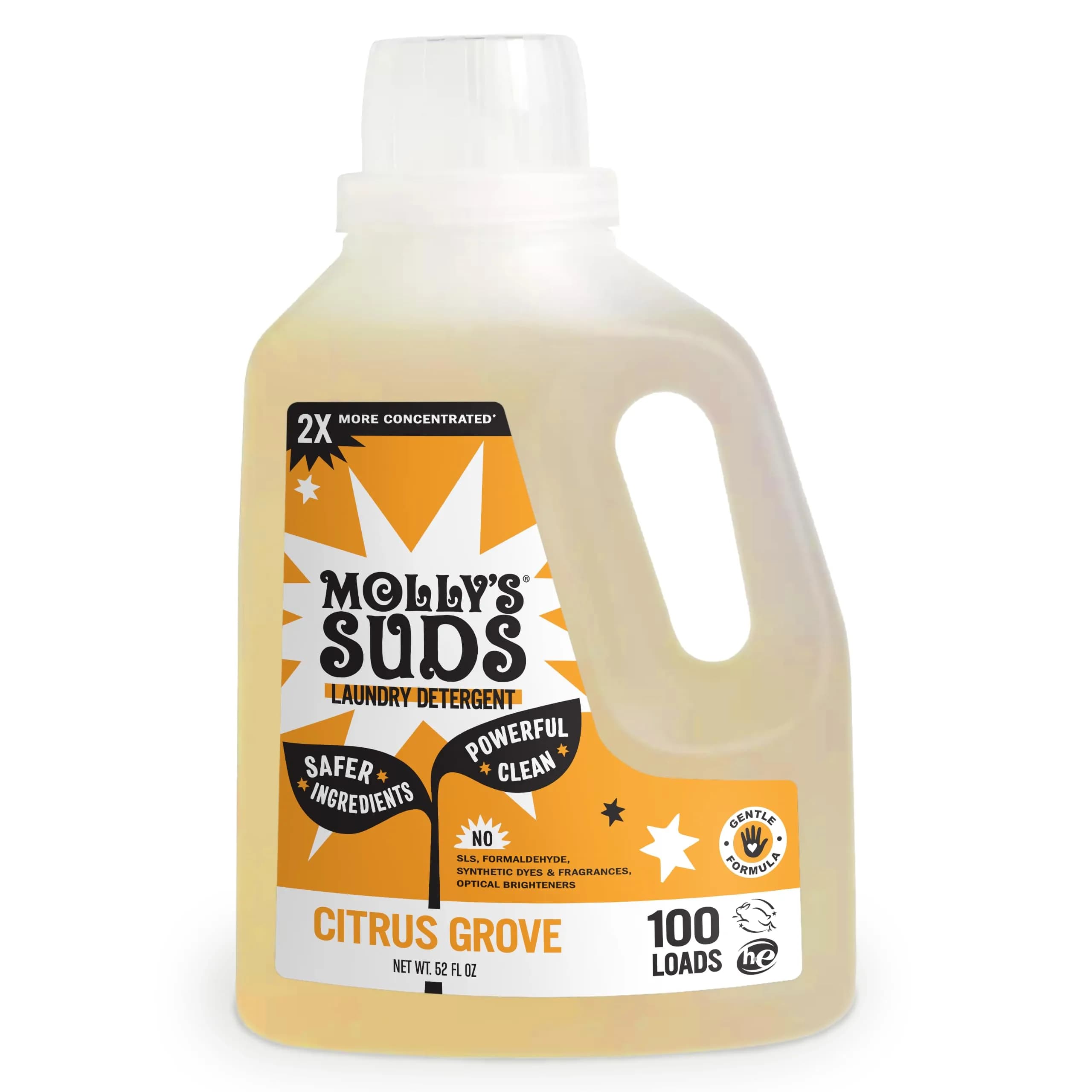 Molly's Suds Liquid Laundry Detergent Citrus Grove 1.56 L (52 Fl Oz) | Hypoallergenic & Sensitive Skin Formula - main product image