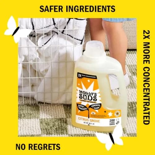 Molly's Suds Liquid Laundry Detergent Citrus Grove 1.56 L (52 Fl Oz) | Hypoallergenic & Sensitive Skin Formula thumbnail 3
