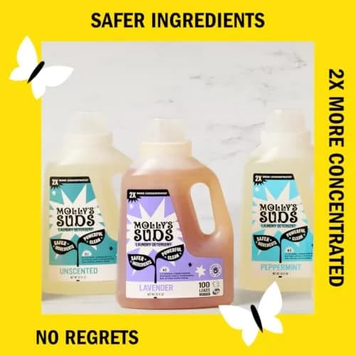 Molly's Suds Liquid Laundry Detergent Lavender 1.54 L (52 Fl Oz) | Gentle, Concentrated Formula for Sensitive Skin thumbnail 3