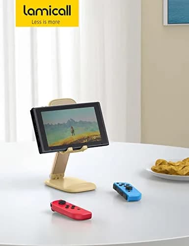 Lamicall Yellow Phone Stand for Desk, Foldable Desk Telephone Stand Holder | Adjustable Height & Angle, Portable Metal Base thumbnail 7