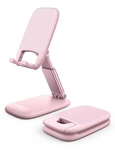 Lamicall Pink Phone Holder, Desk Accessories - Rose Gold Office Stand, Adjustable & Foldable (4-8 inch phones) thumbnail 1