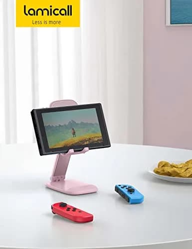 Lamicall Pink Phone Holder, Desk Accessories - Rose Gold Office Stand, Adjustable & Foldable (4-8 inch phones) thumbnail 7