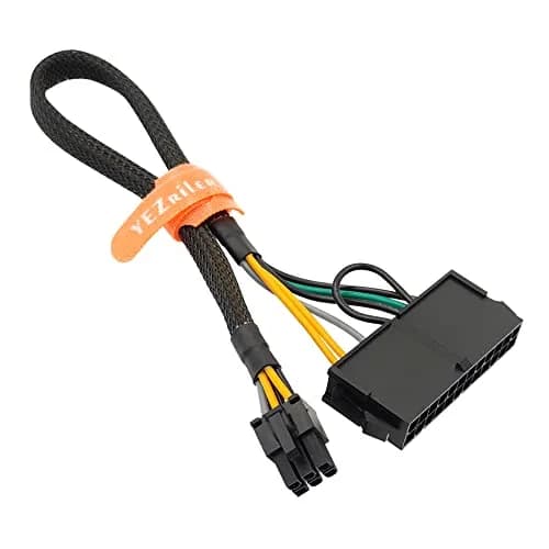 YEZriler 24 Pin to 6 Pin ATX PSU Adapter Cable 33cm (13 inch) | Converts Standard ATX to Dell Motherboard Power thumbnail 1