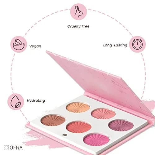 Ofra Mini Mix Face Palette Blushful with Blush & Highlighter | Liquid-to-Baked Shades for All Skin Tones thumbnail 2