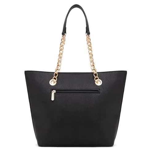 Montana West Leopard Print Tote Bag with Gold Chain Handle & Zipper Closure, 30.5cm (12") x 27.9cm (11") x 12.2cm (4.8") | Stylish Vegan Leather Handbag for Women thumbnail 5