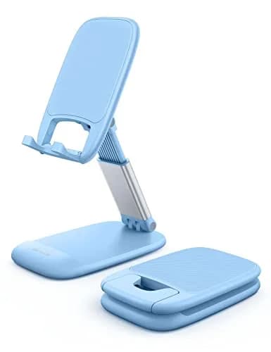 Lamicall Blue Cell Phone Stand for 4-8'' Smartphone | Adjustable Height & Angle Desk Accessory thumbnail 1