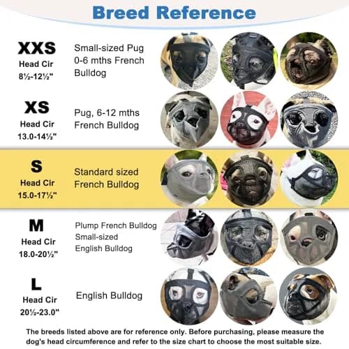 BARKLESS French Bulldog Muzzle Size S (15.0-17.5'') | Breathable Mesh for Short Snout Dogs thumbnail 5